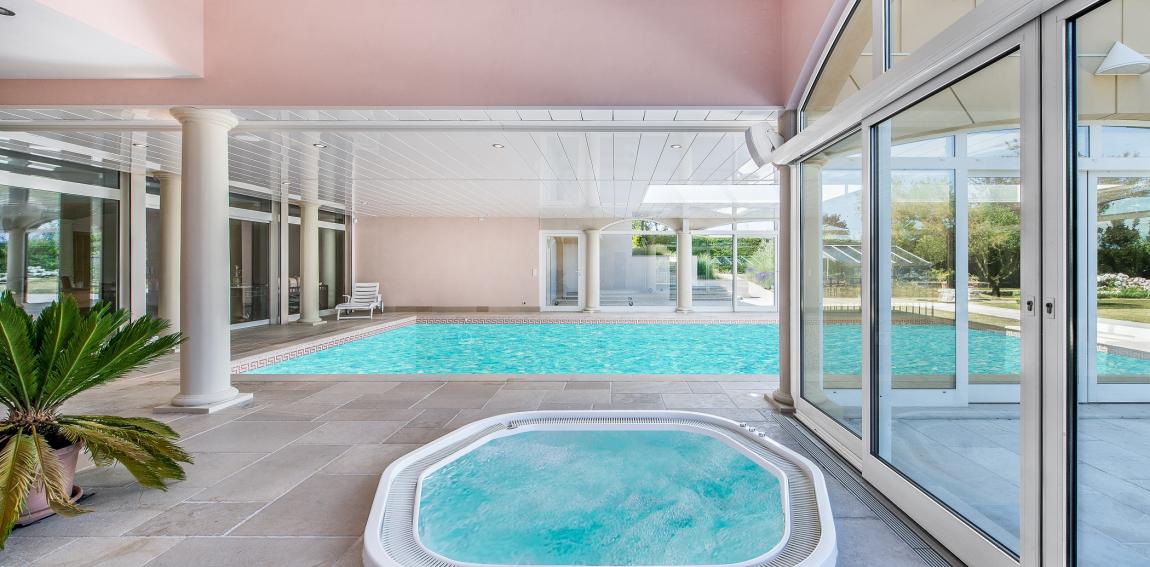 Inside swimming pool