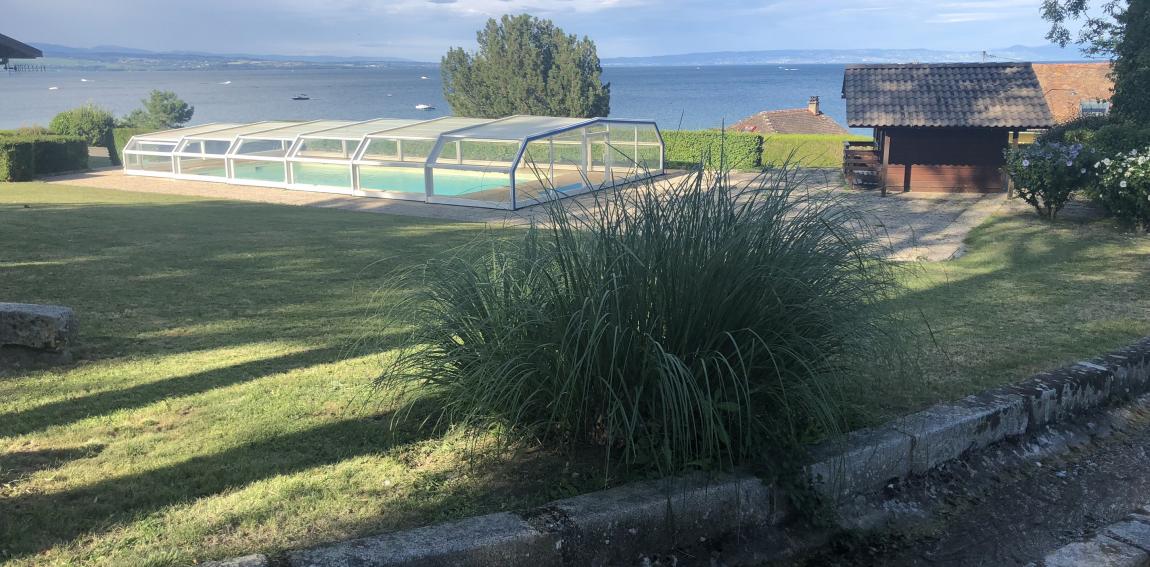 Grand terrain avec piscine